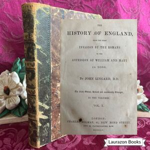 1855 The History of England Vol. X by John Lingard, Antique Book